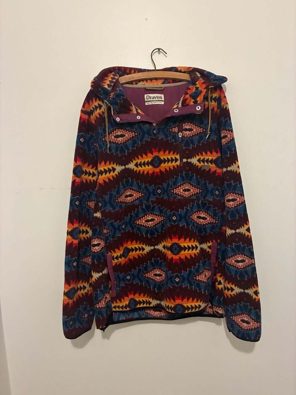 Dravus Aztec Fleece Pullover Hoodie Size X-Large Multicolor
